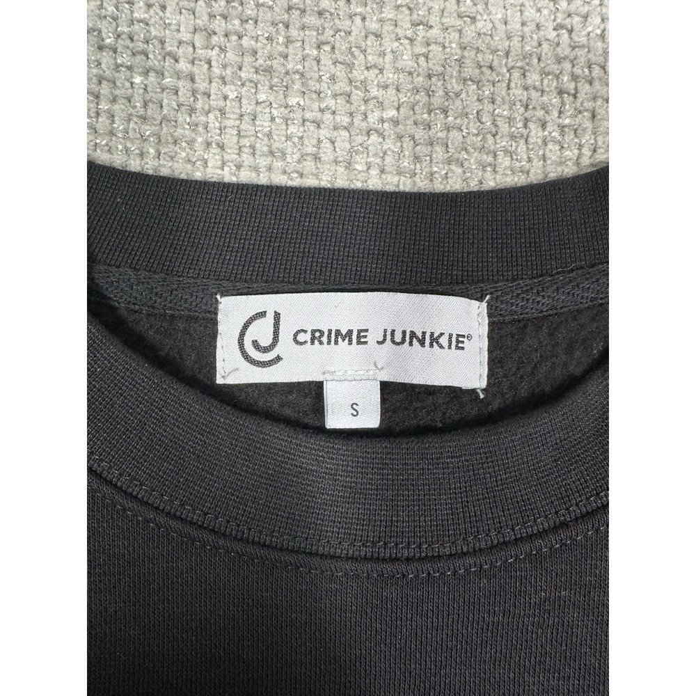 Crime Junkie Sweatshirt Adult Small Black Life Rule 10 Tour Podcast Crewneck - Picture 3 of 12